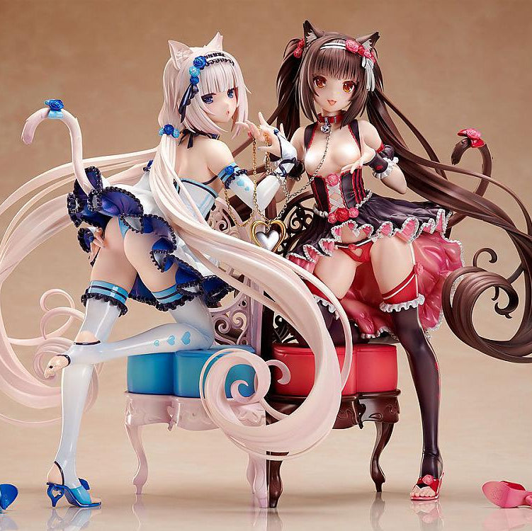 Chocola & Vanilla Lingerie Maid Nekopara Cast Off Anime Figure Model PVC 9.4" [Adult Collectible]