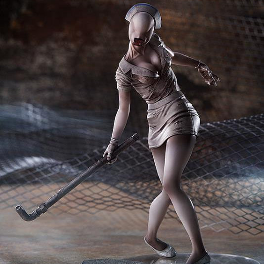 Pyramid Head and Dark Nurse Silent Hill Horror Movie Monster Figure Statue Model PVC [Boxed]