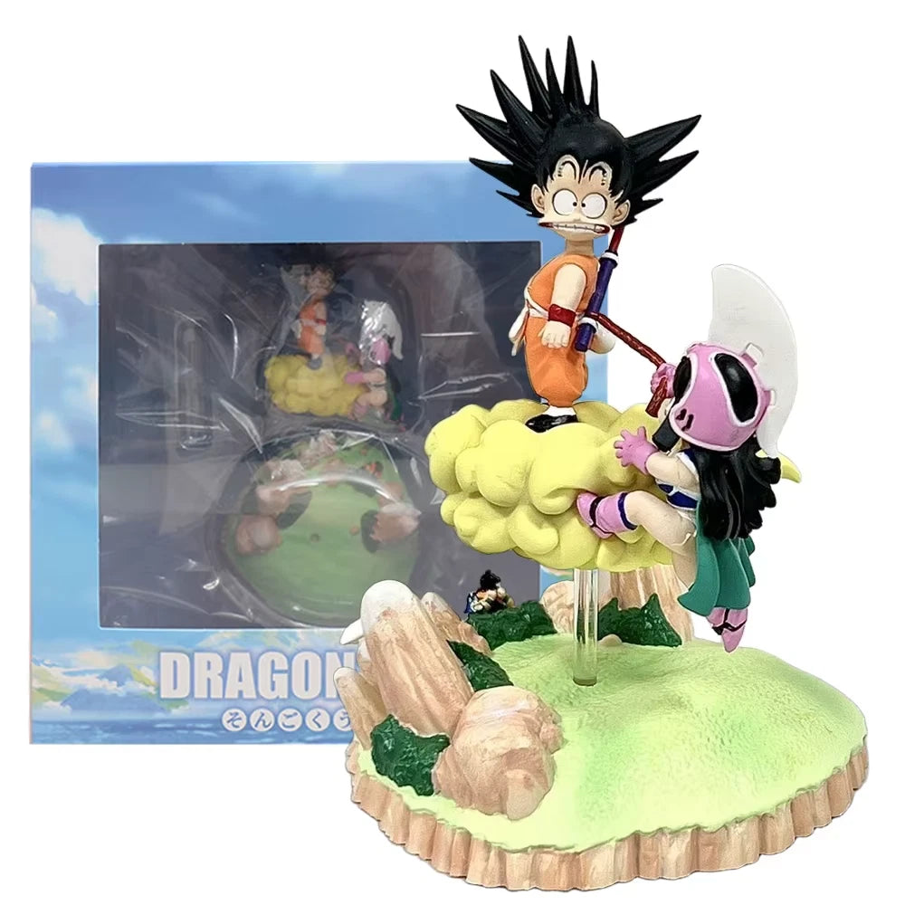 Childhood Goku & Chi-Chi Dragon Ball Anime Figure Model Statue PVC 5.5" [Boxed]