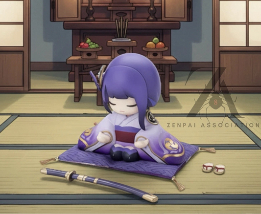 Raiden Shogun Kimono Genshin Impact RPG Kawaii Chibi Figurine PVC 3.9" [No Box]