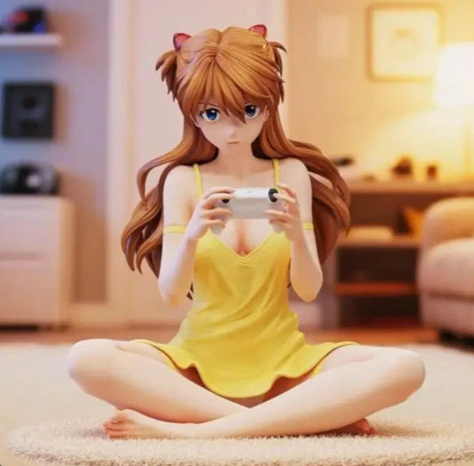 Asuka Sohryu Game Console Neon Genesis Evangelion Anime Figure PVC 4.3" [Boxed]