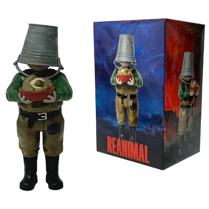 Bucket Head Reanimal Horror Game Figure Model Statue PVC 4.7" [Boxed]