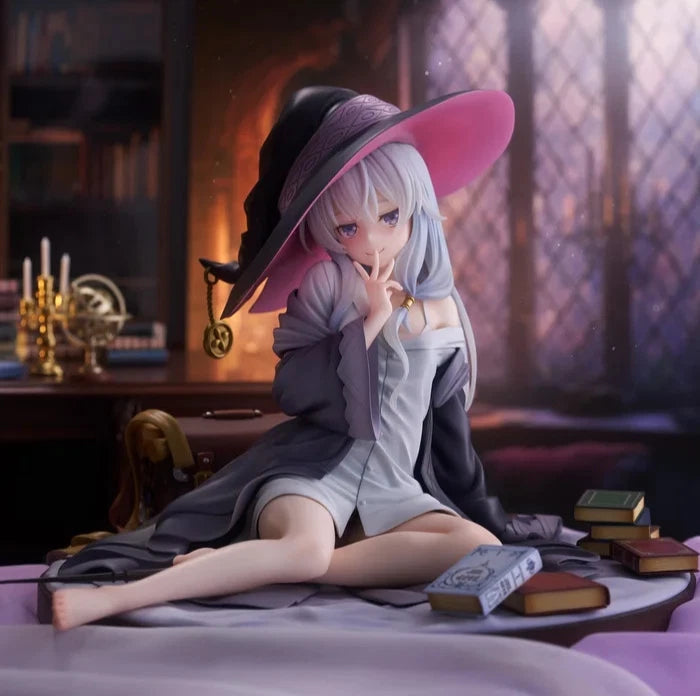 Elaina Resting Wandering Witch Kawaii Desktop Anime Figure Model PVC 4" [Boxed]