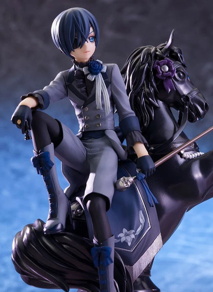 Ciel Phantomhive Mounted Black Butler Anime Figure Model Statue PVC 7" [Boxed]
