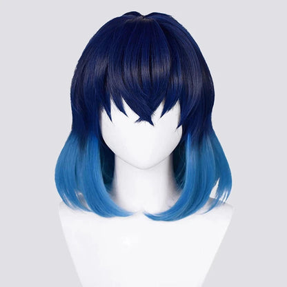 Inosuke Hashibira Demon Salyer Cosplay Wig 27.5" Gradient Hair Heat Resistant - Synthetic