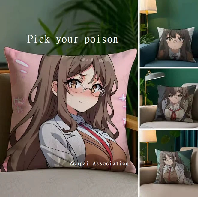Rio Rascal Does Not Dream Anime Soft Pillow Cushion Cover 2 x 2 ft