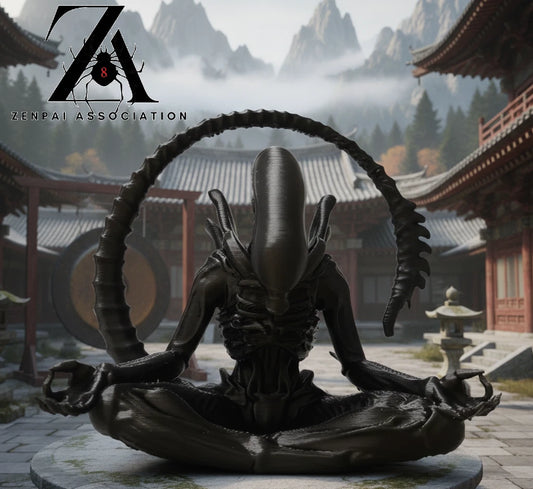 Alien Meditating Desktop Ornament Collectible Xenomorph Figure PVC 3" [No Box]