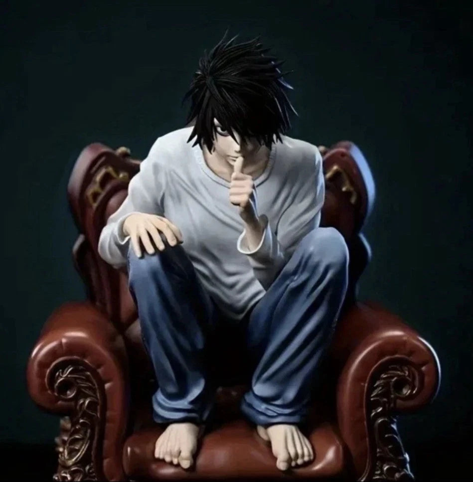 L Lawliet Squatting on Sofa Death Note Anime Figure Model Statue PVC 6" [Boxed]