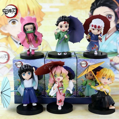Tanjiro, Nezuko, Muichiro, Zenitsu, Mitsuri, Tengen Demon Slayer Collectible Anime Figure PVC 4.5" [Boxed]