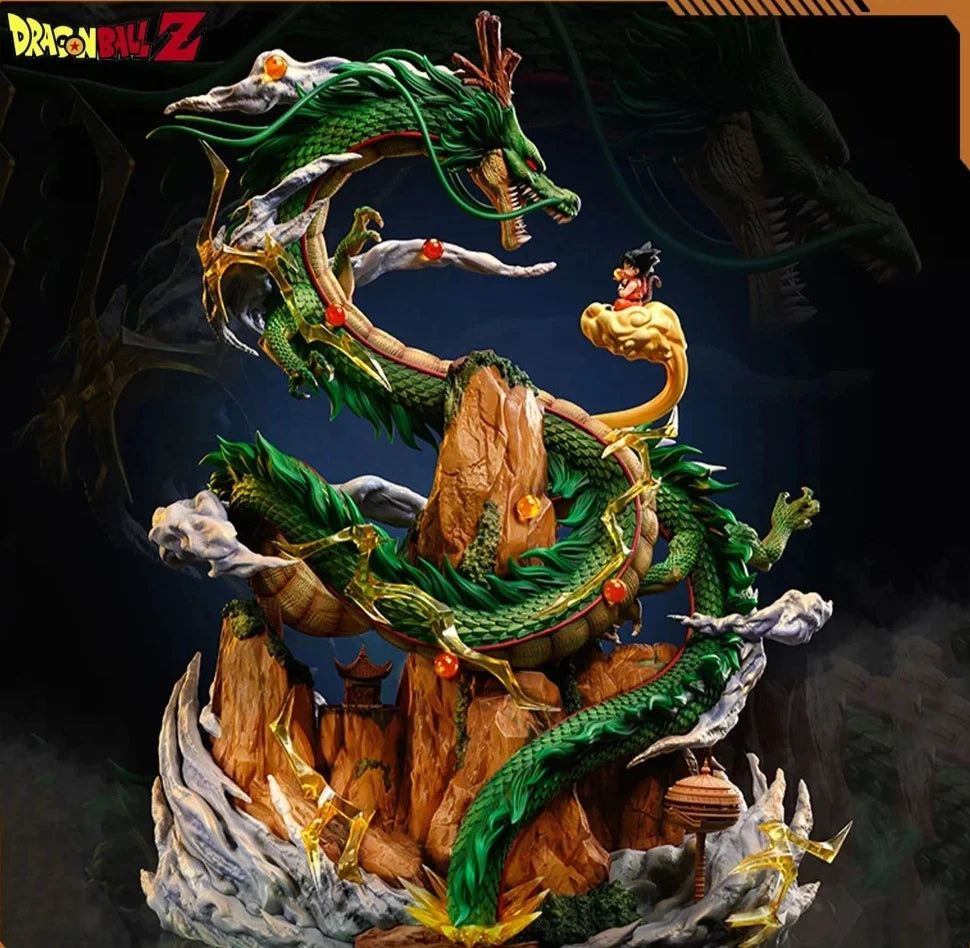 Childhood Goku & Shenron Dragon Ball Anime Figure Model Statue PVC 8.5" [No Box]