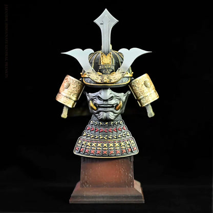 Samurai Oni Mask Collectible Desktop Ornament Décor  PVC 5" [No Box]