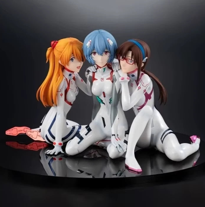 Asuka, Rei Ayanami, Mari Illustrious Neon Genesis Evangelion Anime Figures PVC 4" [No Box, 3 pc set]