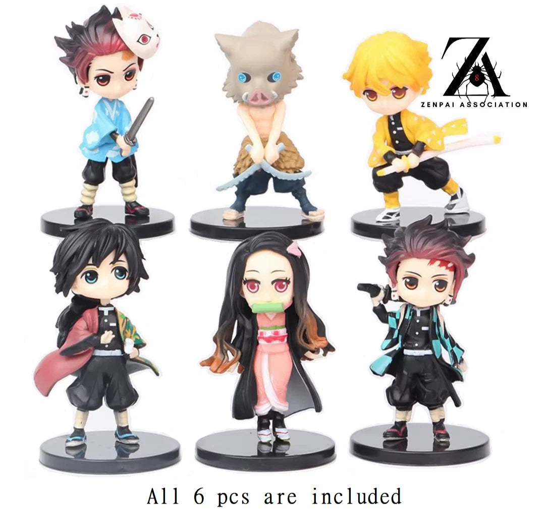 Demon Slayer Anime Hashiras Action Figures PVC 3 in [No Box : All 6pcs included]