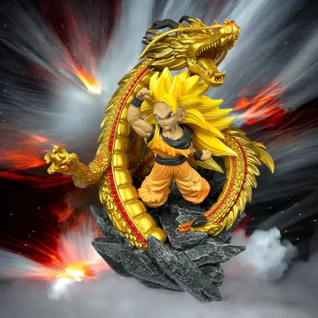 Goku SSJ3 Super Dragon Fist Dragon Ball Z Chibi Anime Figure PVC 5.5" [No Box]