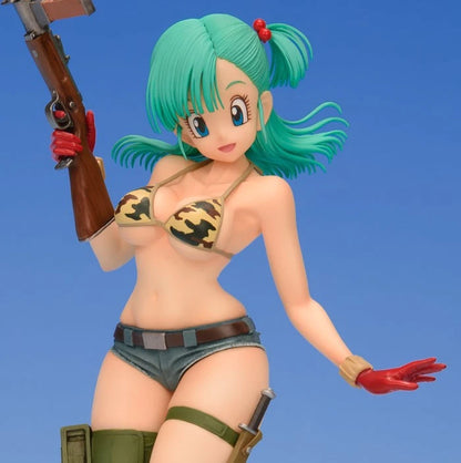 Bulma Army Bikini Dragon Ball Z Kawaii Anime Figure Model Statue PVC 7" [Boxed]