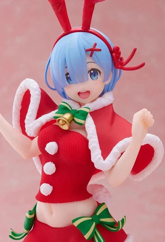 Rem Christmas Bunny Re: Zero Anime Holiday Edition Kawaii Figure PVC 8" [No Box]