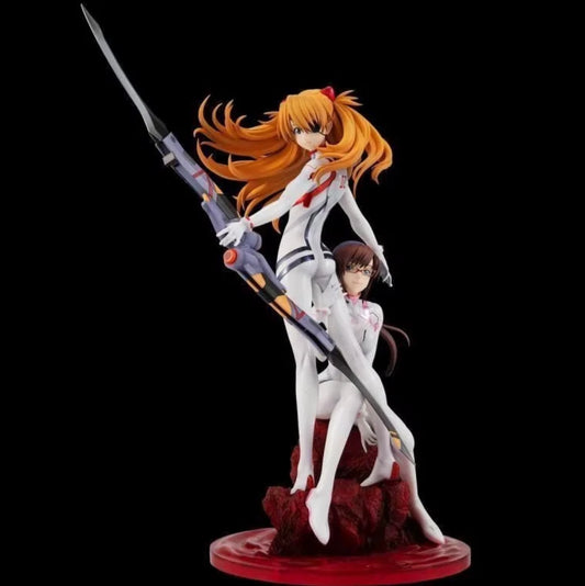 Asuka Soryu & Mari Makinami Neon Genesis Evangelion Anime Figure PVC 10.5" [Boxed]