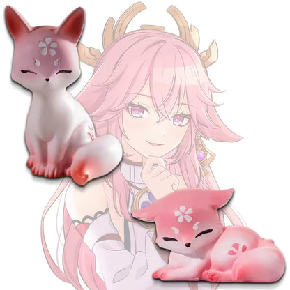 Yae Miko Fox Form Genshin Impact Kawaii Anime Figure PVC 1.5 - 3.5" [No Box]