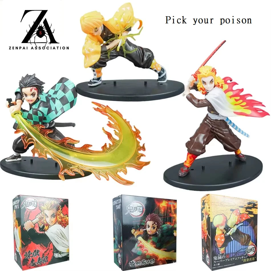 Tanjiro Zenitsu Kyojuro Demon Slayer Anime Figures PVC 6" [Boxed]