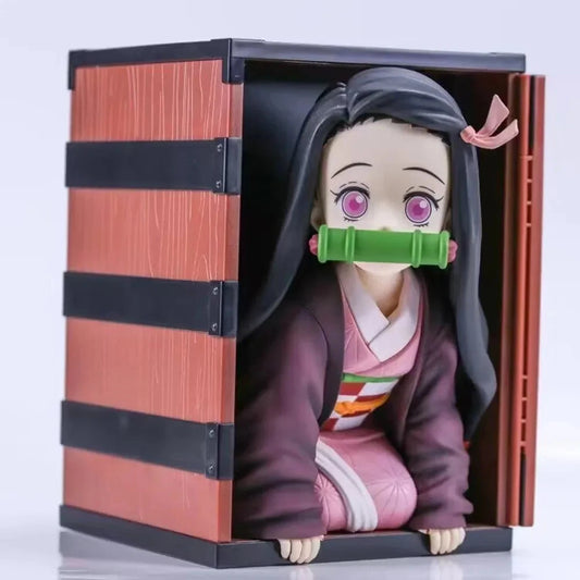 Nezuko Kamado Hiding in her Box Demon Slayer  Anime Kawaii Figure PVC 8.6" [Boxed]