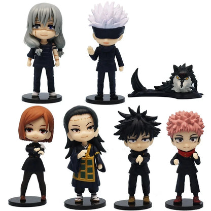 7 PCS Jujutsu Kaisen Anime Collectibles Kawaii Chibi Figurines PVC 3" [No Box]