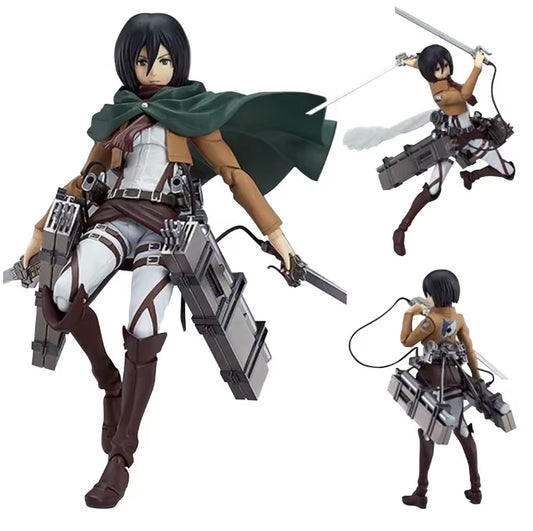 Mikasa Attack on Titan AOT Anime Adjustable Collectible Figure PVC 6.4" [Boxed]