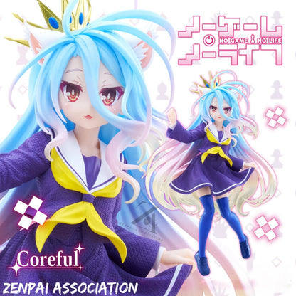 Shiro Nekomimi Seifuku No Game No Life Anime Figure Model Statue PVC 7" [Boxed]