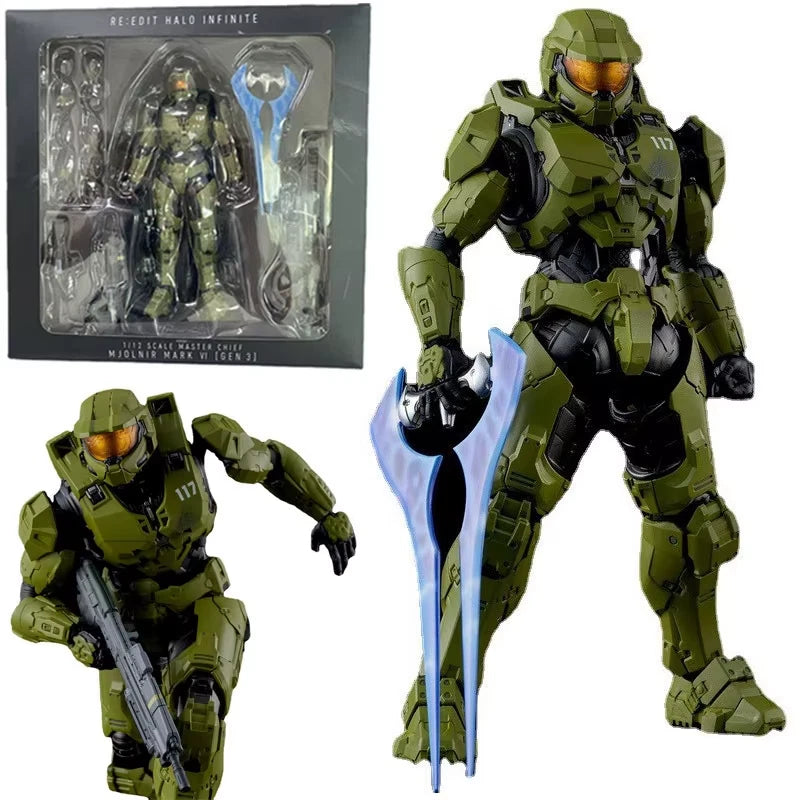 Master Chief Spartan-II 117 Halo Adjustable Rare Action Figure PVC 6.4" [Boxed]