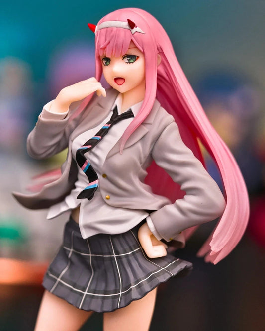 Zero Two School Uniform Darling in the Franxx Anime Figure Model Statue PVC 6" [No Box]