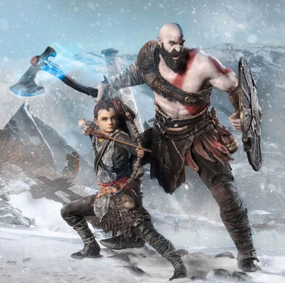 Kratos & Atreus God of War Video Game Action Figure Model Statue PVC 8" [Boxed]