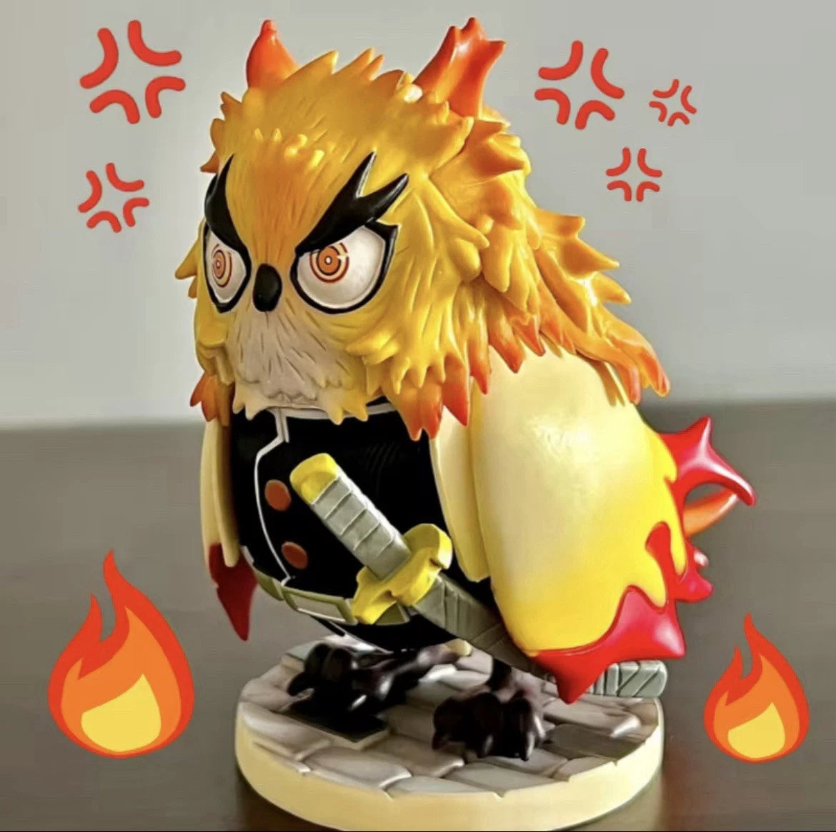 Kyojuro Owl Flame Hashira Demon Slayer Anime Parody Figure PVC 3.9" [No Box]