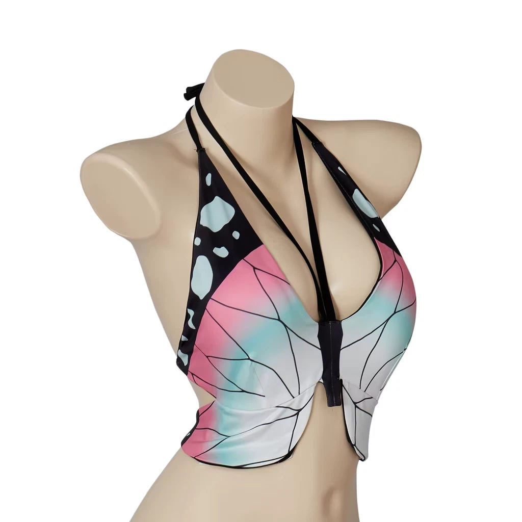 Shinobu Kocho Cosplay Demon Slayer Anime Bra Top Bikini Swimsuit