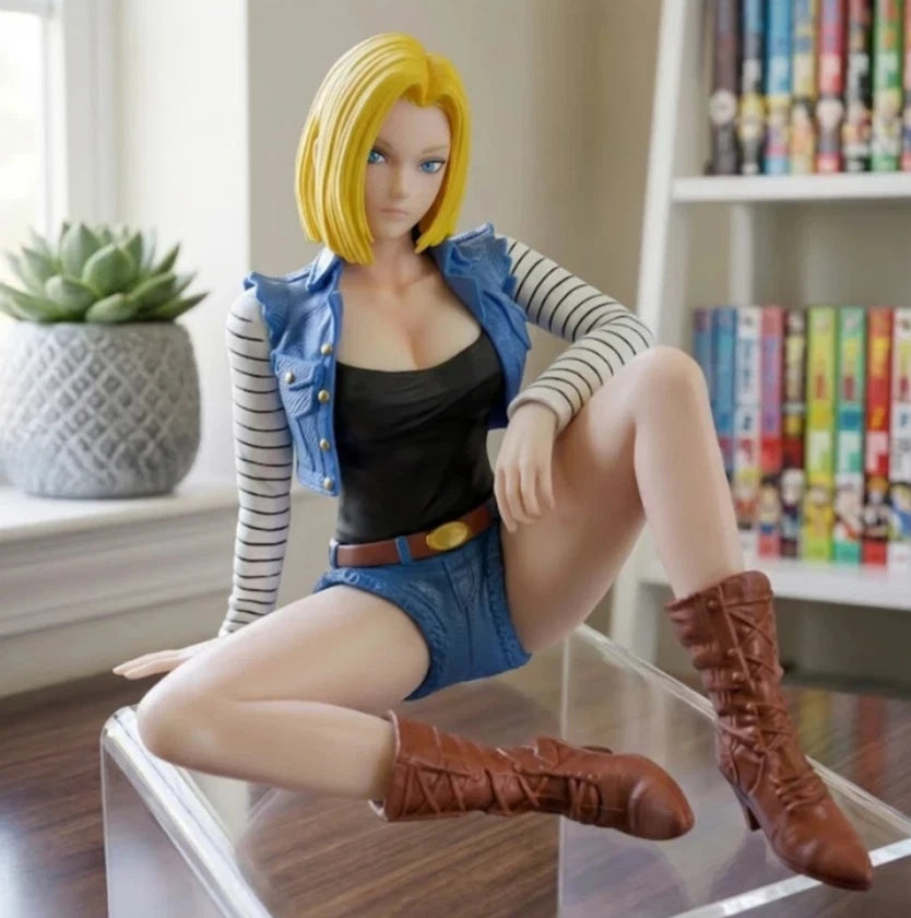 Android 18 Relax Time Dragon Ball Z Anime Figure Model Statue PVC 4.7" [No Box]