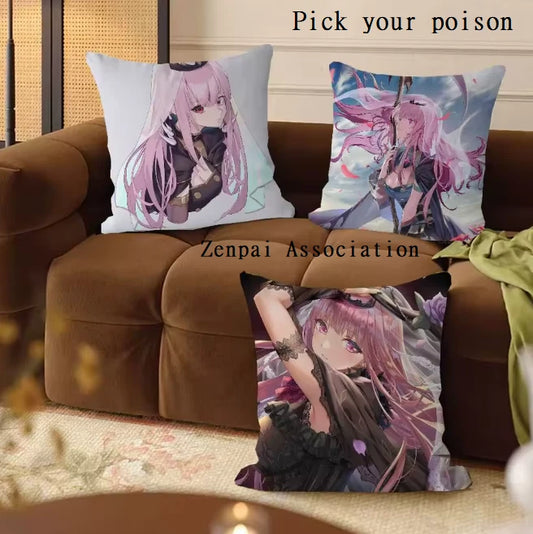 Mori Calliope Vocaloid Hololive Soft Pillow Cushion Cover 2 x 2 ft
