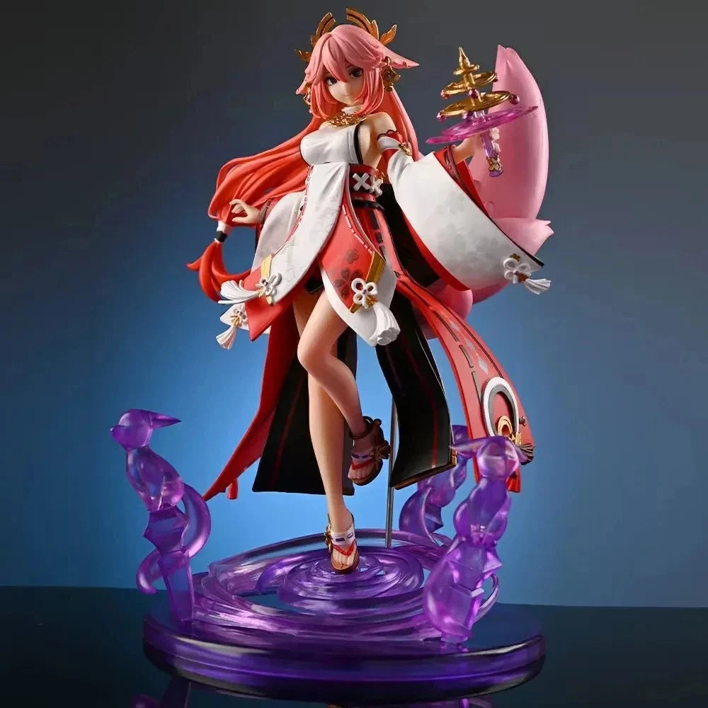 Yae Miko Cheongsam Katsune Genshin Impact RPG Kawaii Figure PVC 8.8" [Boxed]