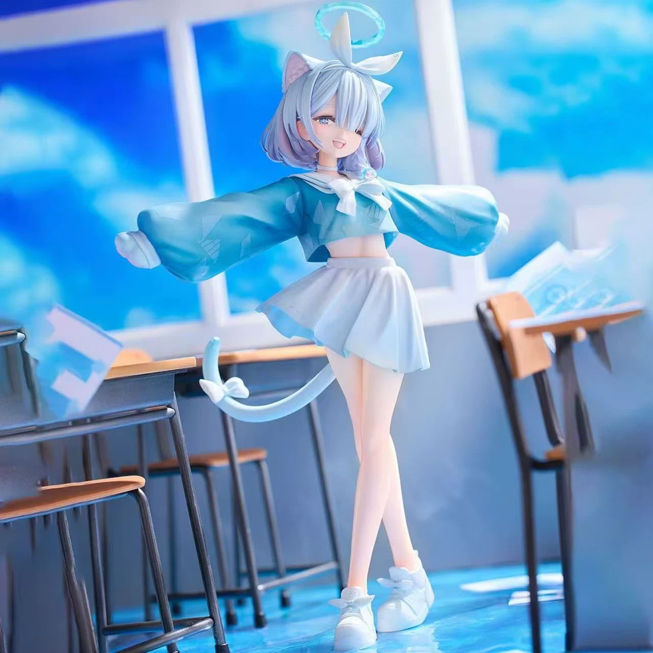 Arona Neko Student Blue Archive RPG Kawaii Nekomimi Figure PVC 8" [Boxed]