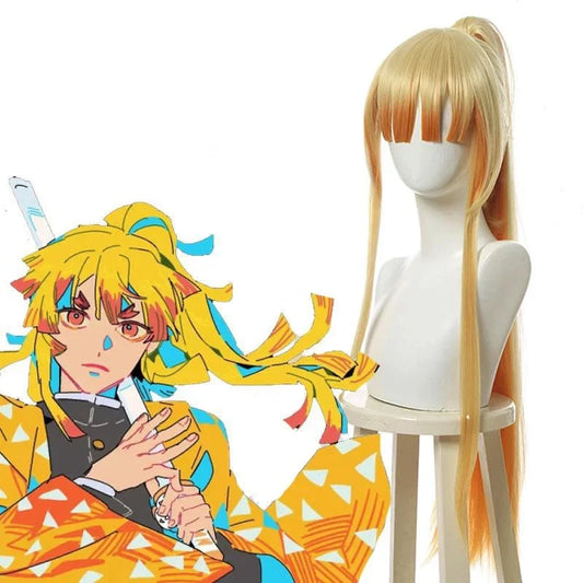 Zenitsu Agatsuma Long Hair Wig Demon Slayer Cosplay 37"  Heat Resistant - Synthetic