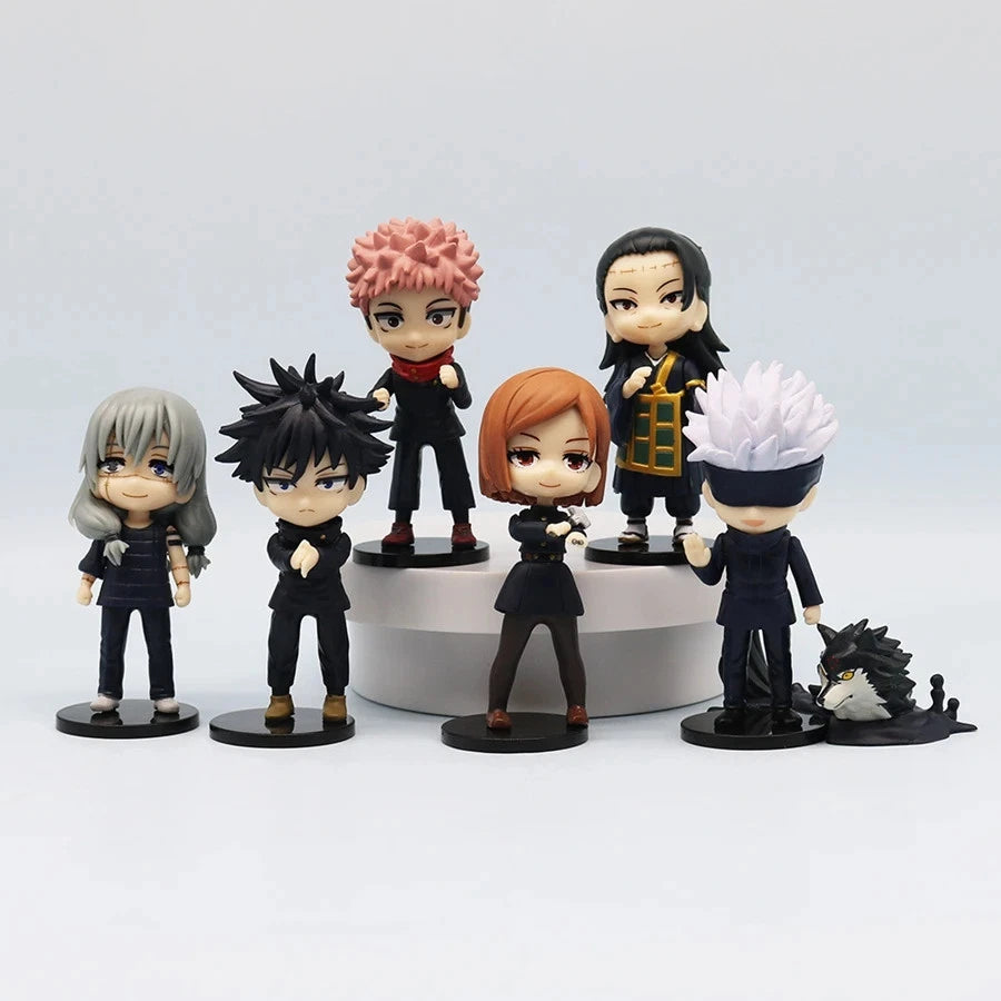 7 PCS Jujutsu Kaisen Anime Collectibles Kawaii Chibi Figurines PVC 3" [No Box]