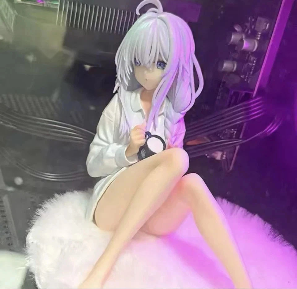 Elaina Pajamas Wandering Witch Anime Kawaii Desktop Figure PVC 4.3" [No Box] *Adult Collectible*