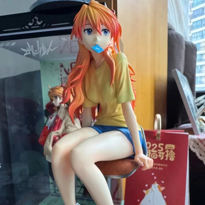 Asuka Sohryuu Sitting Neon Genesis Evangelion Anime Kawaii Figure PVC 9.2" [Boxed]