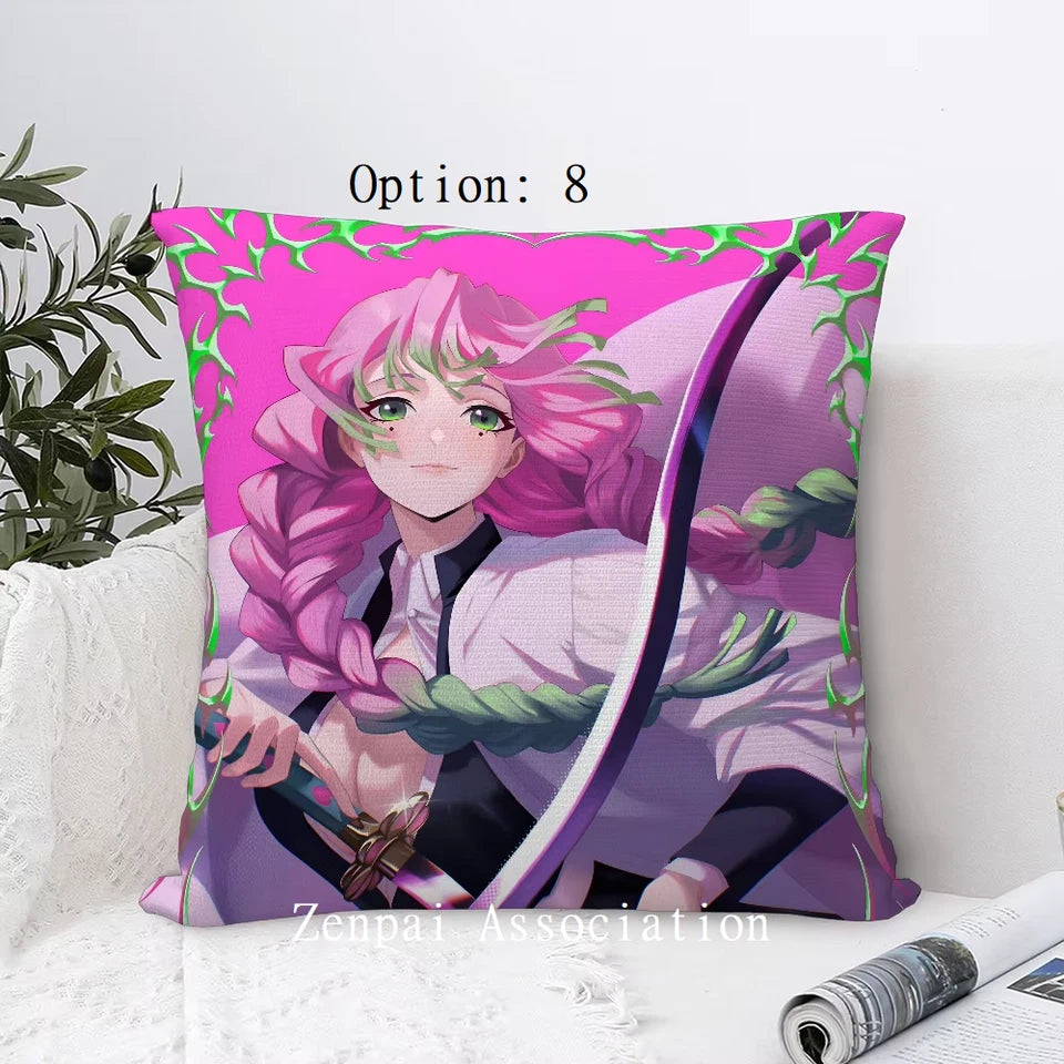Mitsuri Demon Slayer Anime Kawaii Soft Pillow Cushion Cover 2 x 2 ft