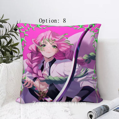 Mitsuri Demon Slayer Anime Kawaii Soft Pillow Cushion Cover 2 x 2 ft