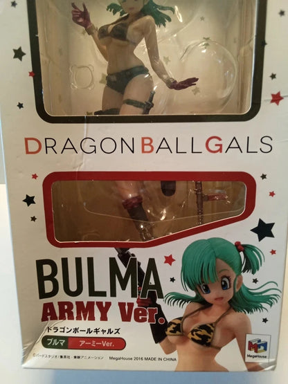 Bulma Army Bikini Dragon Ball Z Kawaii Anime Figure Model Statue PVC 7" [Boxed]