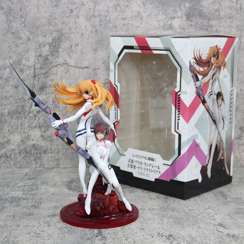 Asuka Soryu & Mari Makinami Neon Genesis Evangelion Anime Figure PVC 10.5" [Boxed]