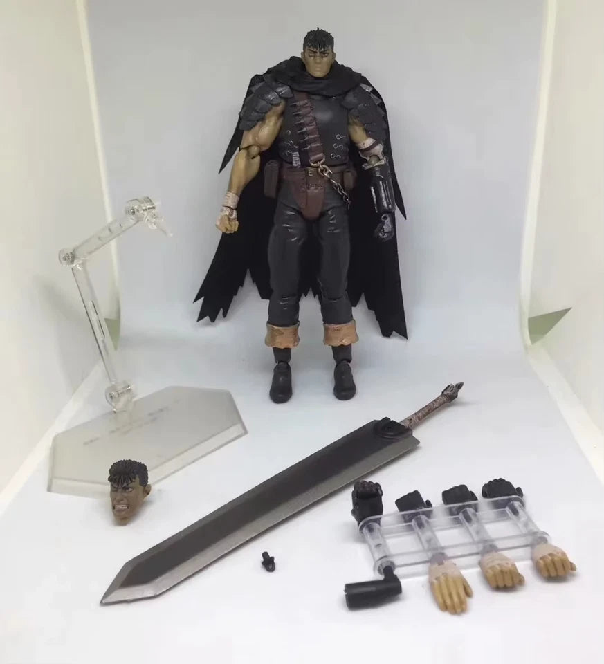Guts Black Swordsman Berserk Anime Adjustable Action Figure PVC 6.6 in [Boxed]