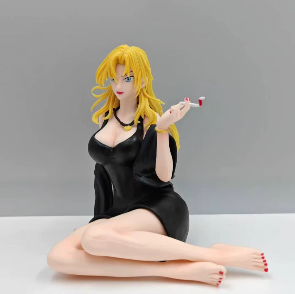 Vermouth Sitting & Smoking Detective Conan Figure Model Statue PVC 5.3" [Boxed]