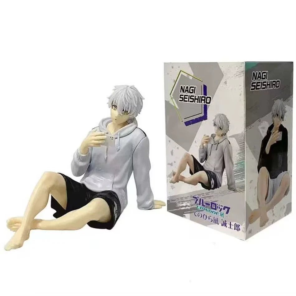 Nagi Seishiro Relaxing Blue Lock Anime Collectible Desktop Figure PVC 3" [Boxed]