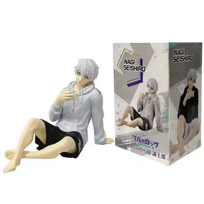 Nagi Seishiro Relaxing Blue Lock Anime Collectible Desktop Figure PVC 3" [Boxed]