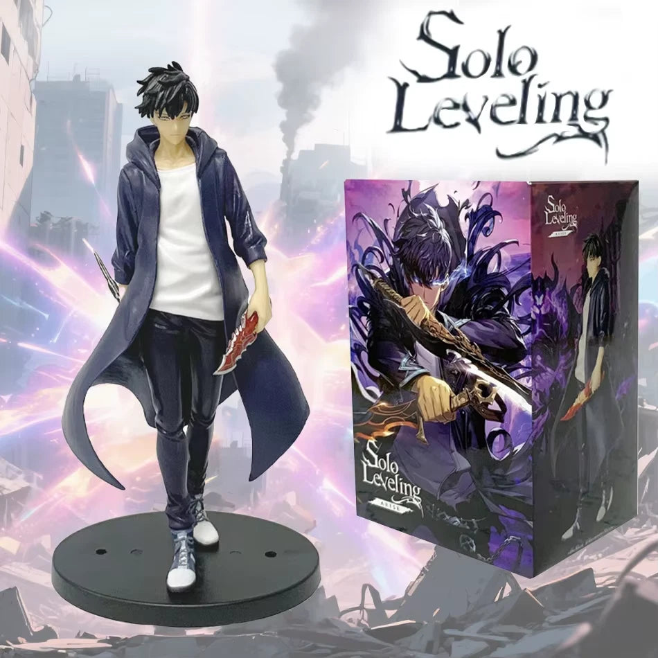 Sung Jin-woo Dual Daggers Solo Leveling Anime Figure Model Statue PVC 8" [Boxed]