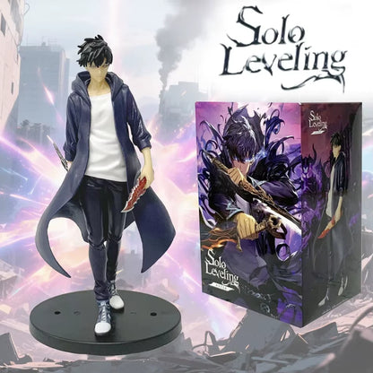 Sung Jin-woo Dual Daggers Solo Leveling Anime Figure Model Statue PVC 8" [Boxed]